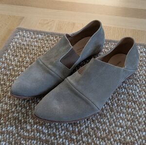 Gray Suede Slip-On Shoes